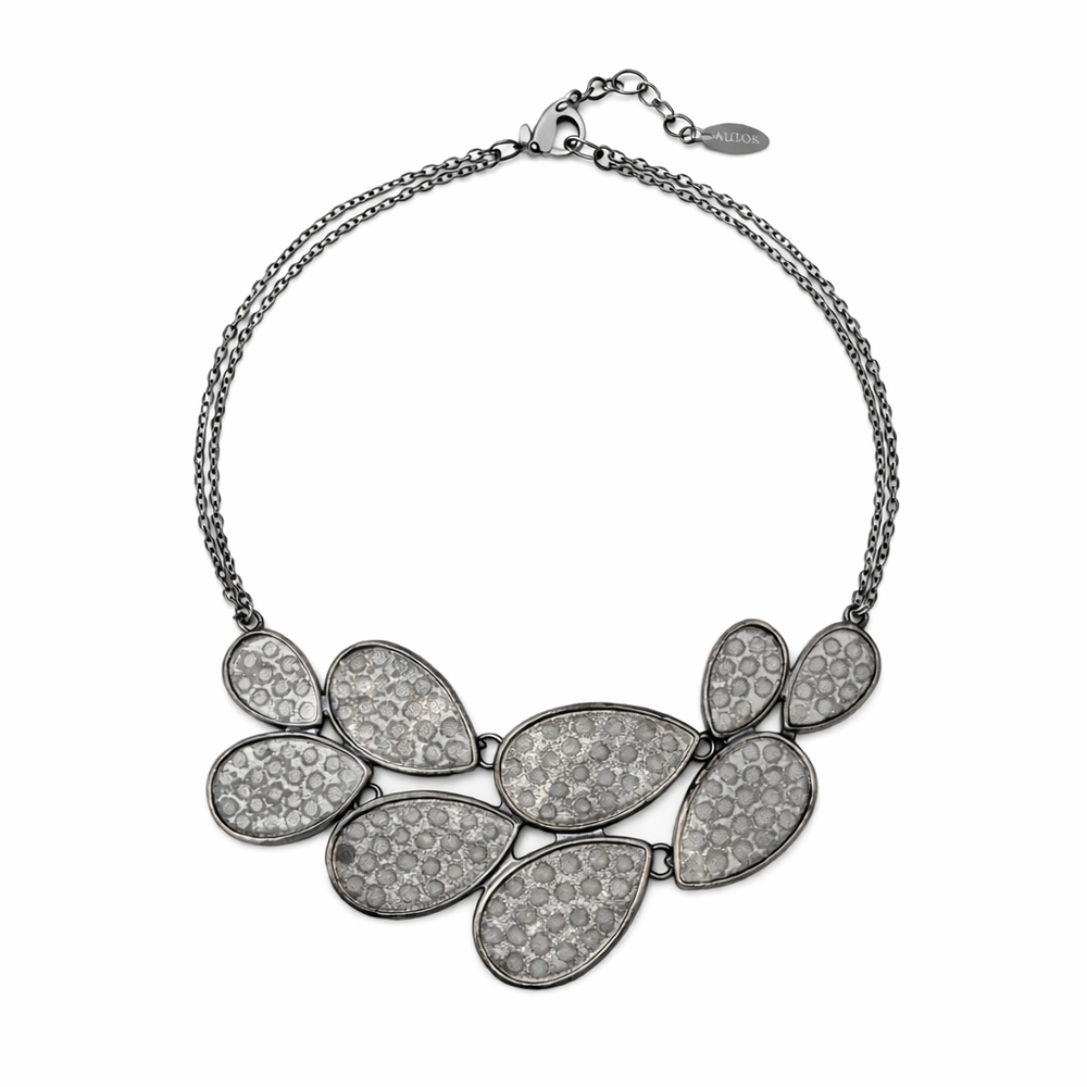 Amrita Singh Glitter Leaf Designer Statement Necklace.